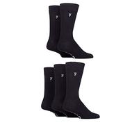 Farah Mens Bamboo Socks, Plain, Patterned, Striped, Argyle, Spotty Designs, Bright Colours, Gift for Him, Pack of 5 - Plain Navy 6-11