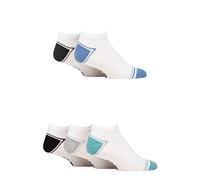 Farah Mens Bamboo Trainer Socks Plain/Striped Breathable Soft Feel No Show Liners Sports Pack of 5 White 6-11