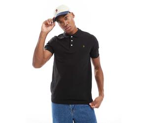 Farah Mens blanes short sleeve polo shirt in black - Size X-Small