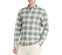 Farah Mens 'Brewer Check' Slim Fit Tartan Oxford Shirt. Long Sleeved (Sheaf Blue) M
