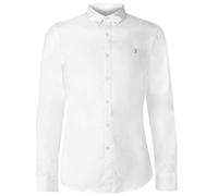 Farah Men's Shirt Brewer New Oxford - Slim Fit, Long Sleeve, White - Regular