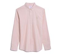 Farah Mens Brewer Slim-Fit Shirt in Pink Cotton - Size Medium