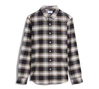 Farah Mens Checked Shirt Long Sleeve Collared Green Khaki L
