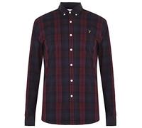 Farah Mens Checked Shirt Long Sleeve Cotton