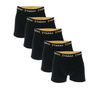 Farah Mens Chorley 5-Pack Elasticated Logo Boxer Shorts - M Black