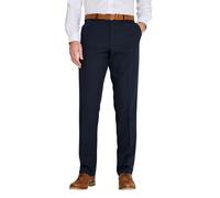 Farah Men's Classic Slant Pocket Trousers Flat Front Easy Care Non-Iron Finish & Gripper Waistband Navy 40W / 31L