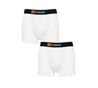 Farah Mens Classic Striped and Plain Bamboo Keyhole Trunks Pack of 2 Stripe White XL