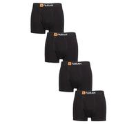 Farah Mens Cotton Keyhole Trunks - Plain and Striped Soft Breathable Classic Underwear in a 4 Pack Sizes S,M,L,XL,XXL Black M