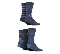Farah Mens Cotton Socks Striped Argyle Patterned 5 Pairs Pattern Denim 6-11