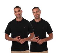 Farah Mens Dani T-Shirt (Pack of 2) - Black - Black - S