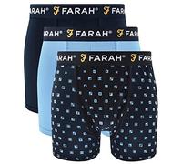 Farah Mens Designer 3 Pack Trunk Boxer Shorts (as8, alpha, s, regular, regular, HANNU, S)