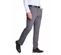 Farah Men's Frogmouth Pocket Formal Flat Front Trousers with Easy Care Non-Iron Finish & Gripper Waistband Grey 42W / 31L