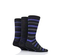 Farah Men's Luxury Bamboo Stripe Plain and Argyle Socks Black/Purple (6-11)