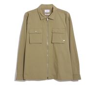 Farah Mens Lynden Full-Zip Overshirt in Khaki Cotton - Size X-Large
