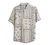 Farah Mens Marcus Print Shirt in Ecru Cotton - Size Large