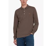 Farah Mens Mushroom Grey Blanes Long Sleeve Polo Shirt