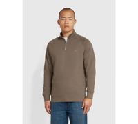 Farah Mens Mushroom Grey Jim Quarter Zip Sweatshirt