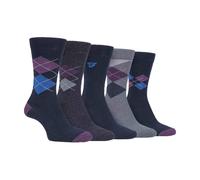 Farah - Mens Patterned Dress Socks 5 Pack Cotton Socks FCS270