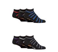 Farah Mens Plain, Patterned and Striped Trainer Socks Pack of 6 Stripe Black 6-11