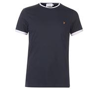 Farah Mens Ringer T-Shirt Short Sleeve Lifestyle Cotton Navy S