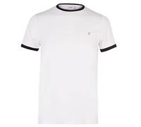 Farah Mens Ringer T-Shirt Short Sleeve Lifestyle Cotton White L