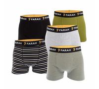 Farah Men's Ronson 5 Pack Boxer Shorts in Green