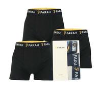 Farah Mens Saginaw 3 Pack Boxer Shorts in Black Cotton - Size X-Large