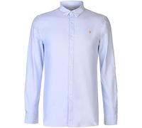 Farah Men's Brewer Slim FIT Cotton Oxford Shirt, Sky Blue, S