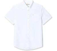 Farah Mens Short Sleeve Regular Fit Oxford Shirt 'The Drayton' White Small