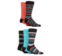 Farah Men's Socks Patterned Bamboo 5 Pack Black/Coral