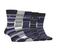 Farah Men's Socks Patterned Bamboo 5 Pack Navy/Purple