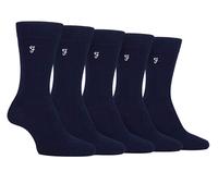 Farah Men's Socks Plain Bamboo 5 Pack Navy
