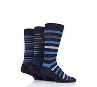 Farah Men's Striped Bamboo Socks 3 Pair Pack Navy/Blue 6-11