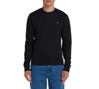 Farah - Men's Tim Organic Cotton Crew Neck Sweatshirt, Slim Fit Black