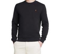 Farah - Men's Tim Organic Cotton Crew Neck Sweatshirt, Slim Fit Black