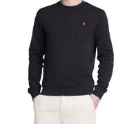 Farah - Men's Tim Organic Cotton Crew Neck Sweatshirt, Slim Fit Black