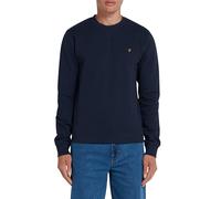 Farah - Men's Tim Organic Cotton Crew Neck Sweatshirt, Slim Fit Dark Blue