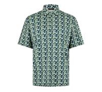 (S, Frosty Green) Farah Mens Trawick Geometric Polo Shirt
