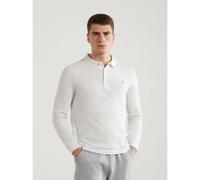 Farah Mens White Blaines Long Sleeve Polo Shirt