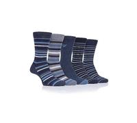 Farah Pack of 5 Men's Cotton Stripe Men's Socks Navy