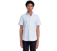 Farah Vintage Men's Brewer Slim Fit Short Sleeve Casual Shirt, Sky Blue, XX-Large