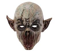 Farango Alien Zombie Mask, Scary Horror Headwear, Mouthless Latex Face Cover, Brown