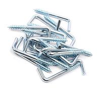 FARBEIR 50 Pcs Right Angle Hooks Zinc Plated L Hook Screws Self Tapping 7 Shape Screw Hooks M2.8 x 35 mm