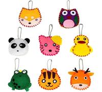 FARBEIR 8 Pcs Felt Sewing Craft Kit for Kids Fun Sewing DIY Craft Ornaments Kids Educational Sewing Craft Kits for Beginner Children (Multiple)