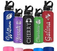 Farbely Personalized Water Bottles,Custom Engraved Stainless Steel Water Bottle with Name Icon,Customized Sports Thermoflask Double Wall Vacuum Insulated Gift for Women Men
