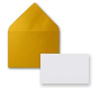 FarbenFroh by GUSTAV NEUSER 25x piece card with envelope set single cards Din A8 7.1x4.5 cm bright white with envelopes C8 7.6x5.2 cm gold metallic wet glue