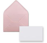 FarbenFroh by GUSTAV NEUSER 25x pieces card with envelope set single cards Din A8 7.1x4.5 cm bright white with letter envelopes C8 7.6x5.2 cm pink wet glue