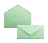FarbenFroh by GUSTAV NEUSER 50 envelopes mint green DIN long - 110 x 220 mm (11 x 22 cm) - wet-glued without window - ideal for invitation cards - FarbenFroh series