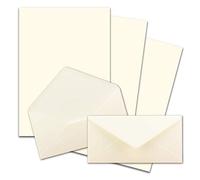 FarbenFroh by Gustav Neuser 50 x A4 Writing Paper Sets with DIN Long Envelopes, Wet Seal, Natural White, Matte Writing Paper with Envelopes