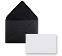 FarbenFroh by GUSTAV NEUSER 50x pieces card with envelope set single cards Din A8 7.1x4.5 cm bright white with envelopes C8 7.6x5.2 cm black wet glue